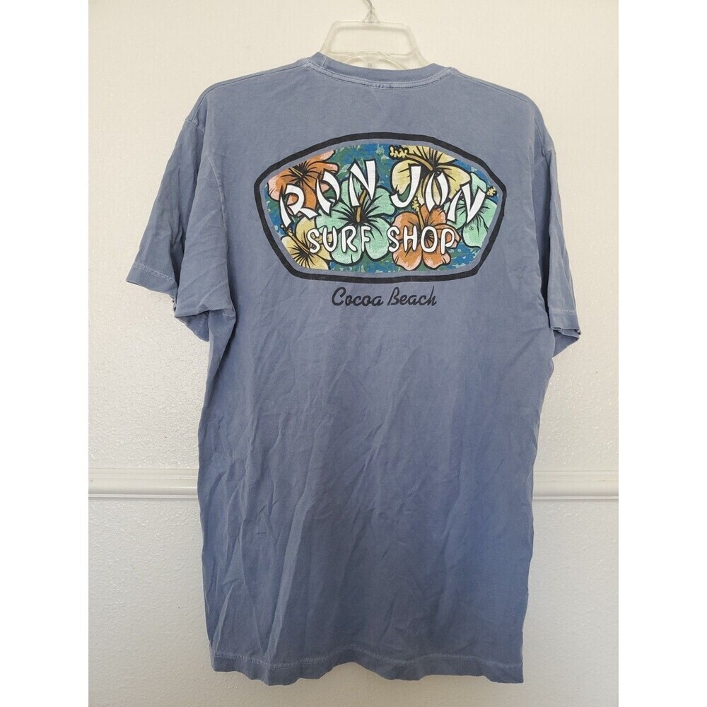 Ron Jon Surf Shop T Shirt Men’s L Blue One Of A Kind Cocoa Beach Logo Casual